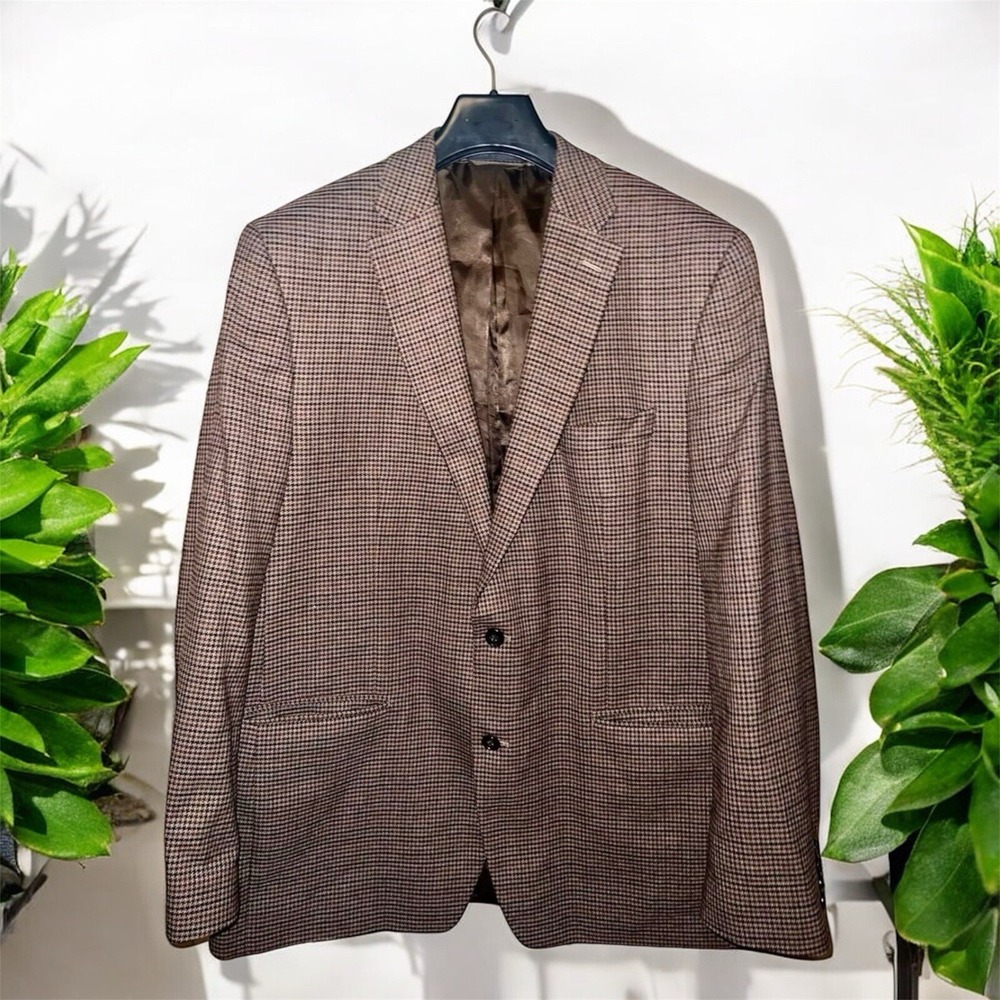 Lauren Ralph Lauren - Houndstooth‎ 2 Button Sport Coat Mens 46L Warm Work Blazer